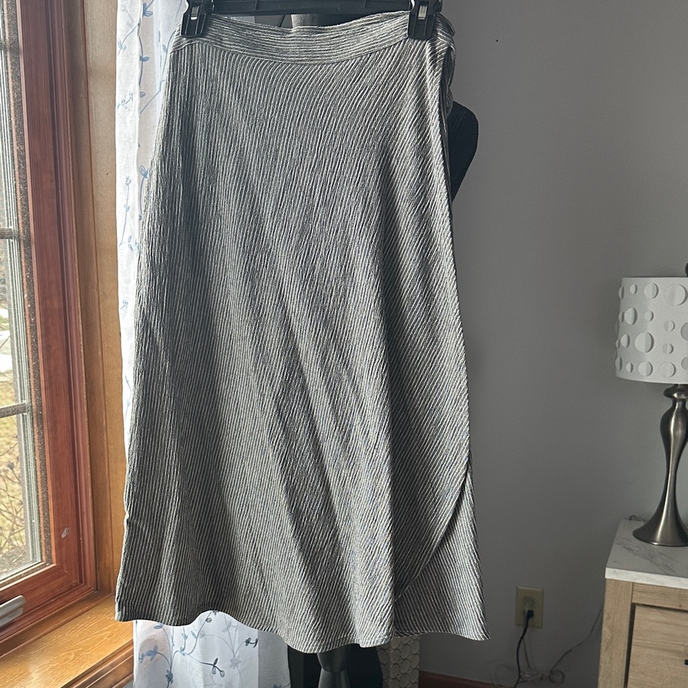 Matty M Asymmetrical Black and White Wrap Skirt